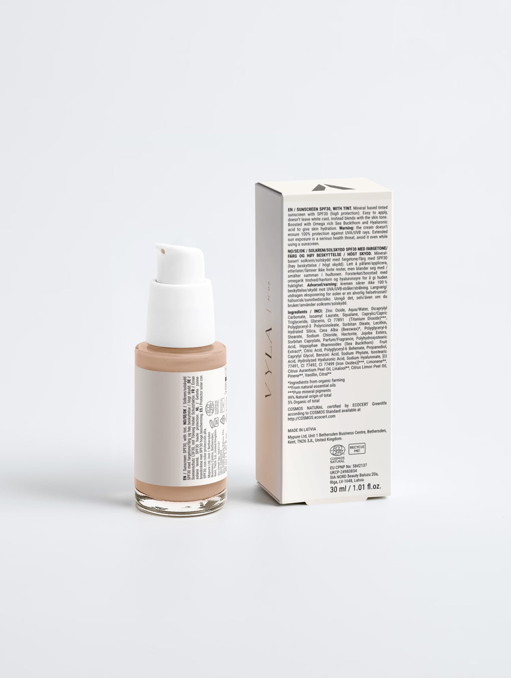Crème teintée SPF 30 à filtre minéral VYLA – vue détaillée