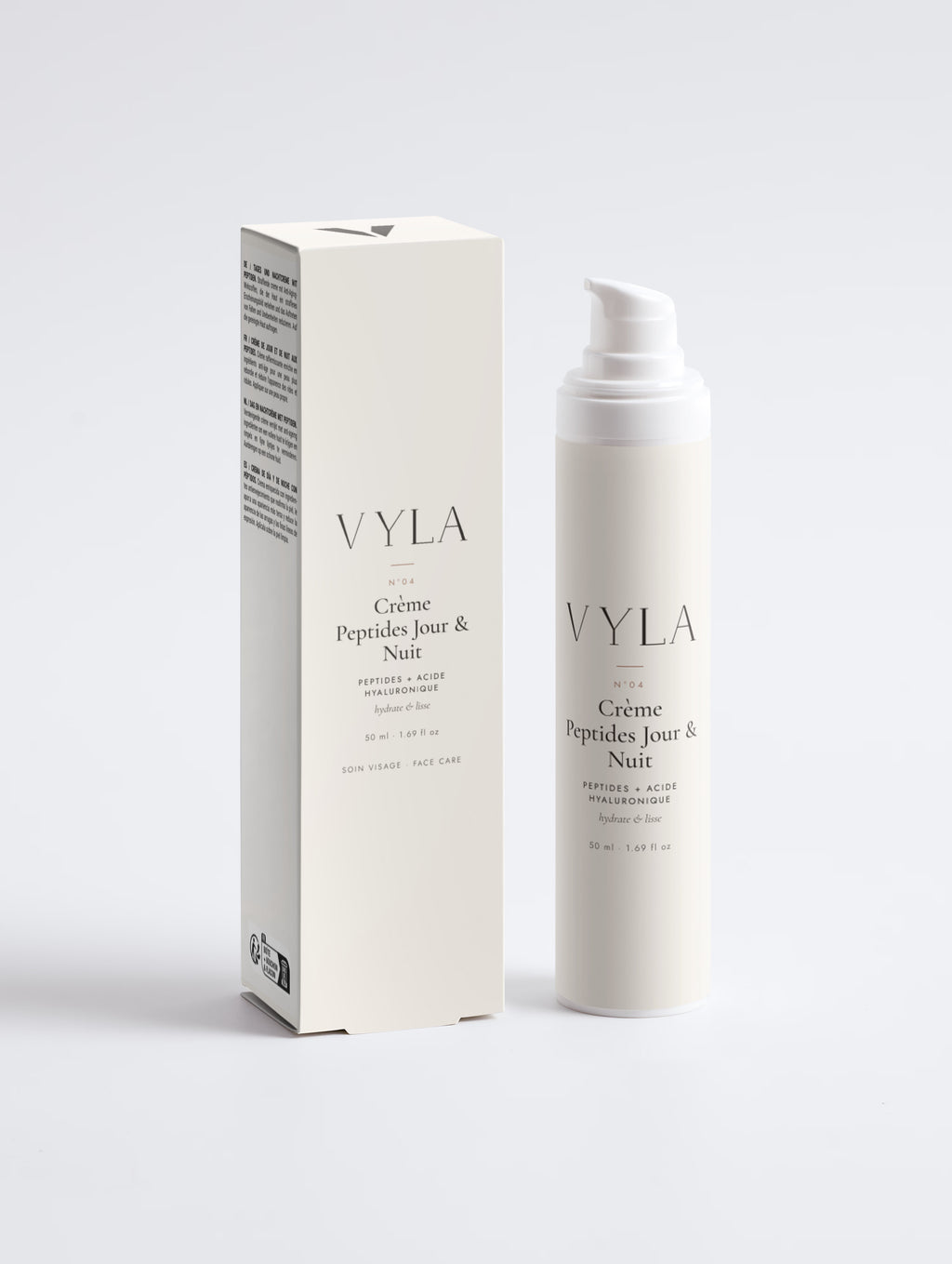 Crème peptides jour et nuit VYLA – tube airless et étui